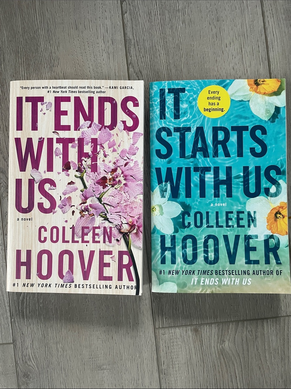 It Ends With Us / It Starts With Us Paperback Book Set - Pink & Teal